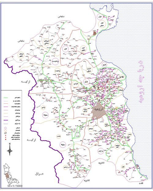 نقشه شهرستان ارومیه - آذربایجان غربی - فایل اتوکدی و PDF