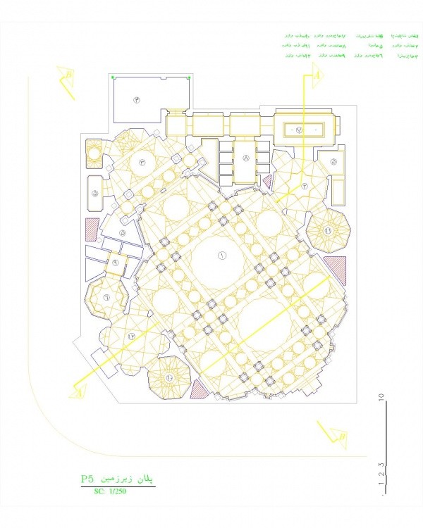 دانلود نقشه اتوکدی پلان و نمای مسجد عالی قاپو اردبیل