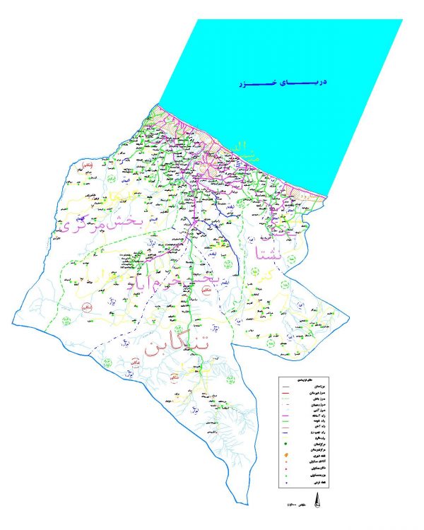 دانلود نقشه اتوکدی شهرستان تنکابن - استان مازندران