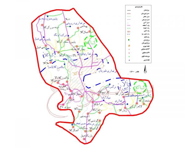 دانلود نقشه اتوکدی شهرستان سیمرغ - استان مازندران