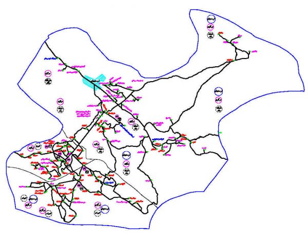 دانلود نقشه اتوکدی شهرستان ارسنجان - استان فارس