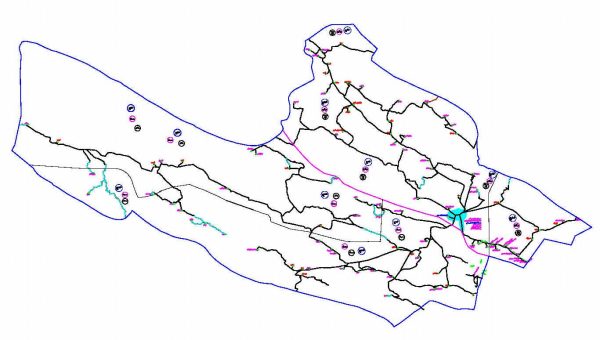 دانلود نقشه اتوکدی شهرستان خنج - استان فارس