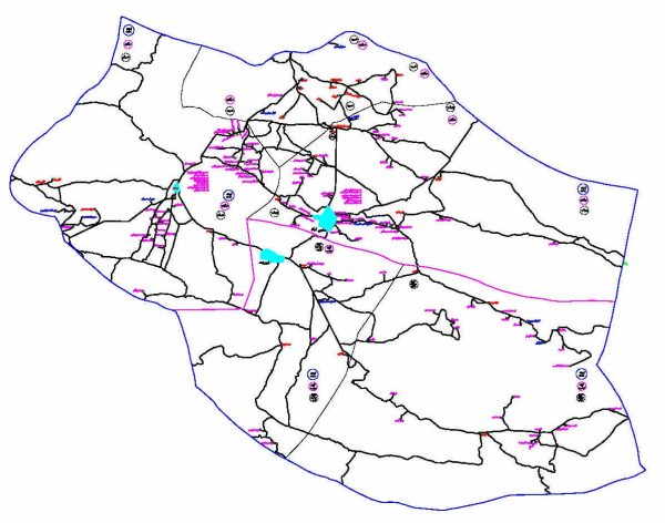 دانلود نقشه اتوکدی شهرستان زرین دشت - استان فارس
