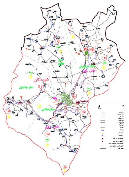 نقشه شهرستان ازنا - لرستان - فایل اتوکدی و PDF