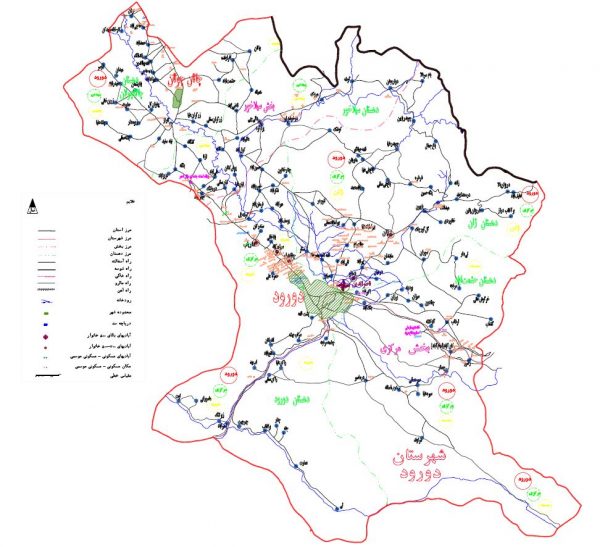 نقشه شهرستان دورود - لرستان - فایل اتوکدی و PDF