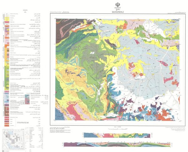 نقشه زمین شناسی سنندج - کردستان - دانلود نقشه زمین شناسی