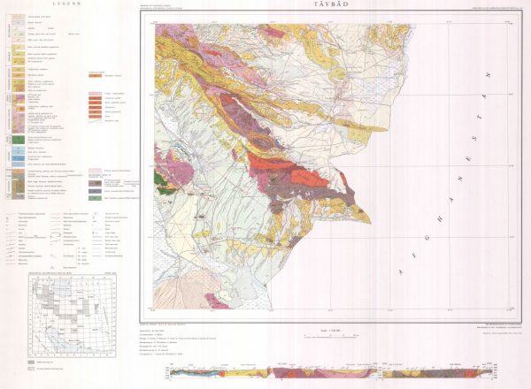 نقشه زمین شناسی تایباد - خراسان رضوی - دانلود نقشه زمین شناسی
