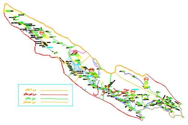 نقشه شهرستان چرداول - ایلام - فایل اتوکدی و PDF